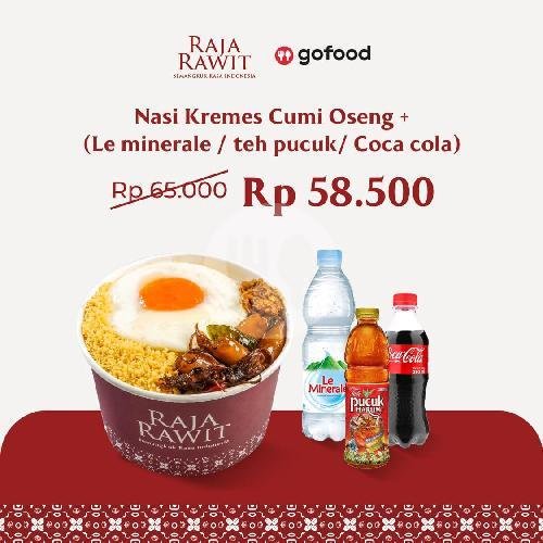 Nasi Jimbaran Telur + Minuman menu Raja Rawit, Kuningan