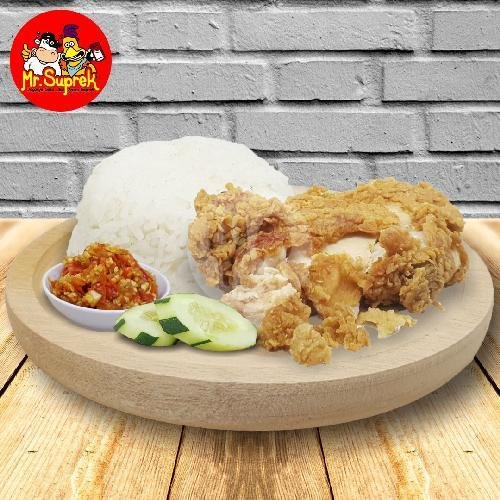 Ayam Geprek Terasi + Nasi menu Ayam Geprek Mr. Suprek, Untag