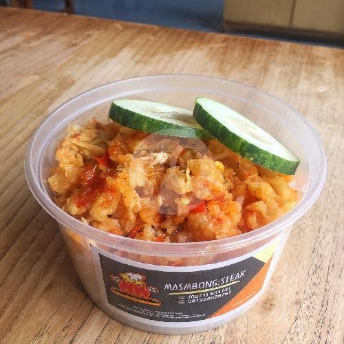 Ayam Geprek Mm (pedas 1 / Pedas 2) + Nasi menu Masmbong Steak, Banjarsari