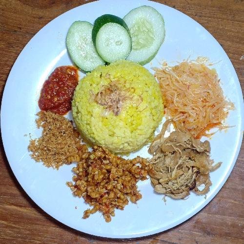 Nasi Kuning Ayam Suwir + Box menu Nasi Kuning Dan Soto Ayam, Kedai Bunda, Cisitu Lama