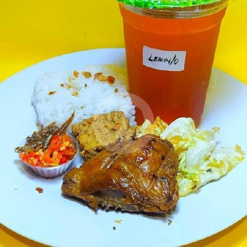 AYAM BACEM BAKAR + LEMONTEA O ES menu Warung Tersanjung, Cakalang Polowijen