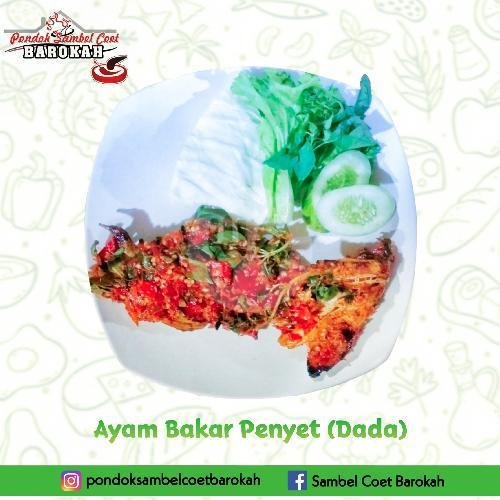 Ayam Bakar Penyet (paha) + Nasi menu Pondok Sambel Coet Barokah, Cengkareng