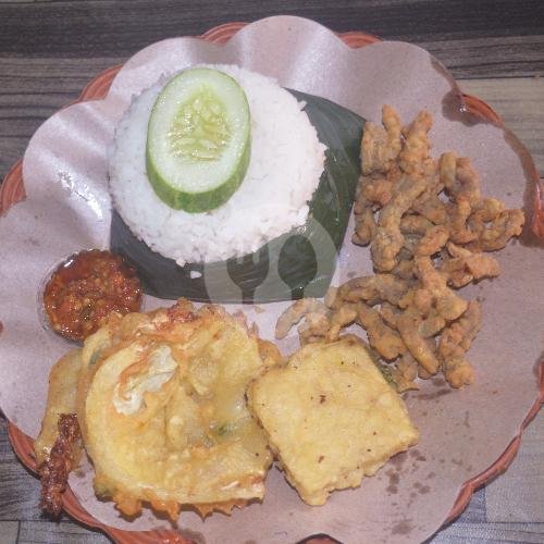 Sego Jamur Krispi menu Lalapan dan Angkringan Cak Tomo, Lowokwaru