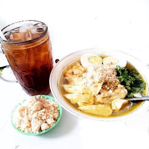 Soto Ayam Nasi Pisah + Es Teh . menu Soto Ayam Cak Agus, Kenjeran