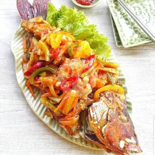 Kakap Rica Rica Pedas menu Warkop & Seafood bandung, Wonotingal