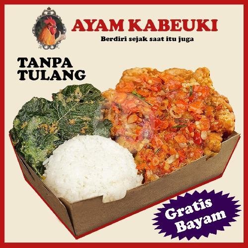 Mie Goreng + Ayam Geprek (Sambal pilih sendiri) + Toping menu Ayam Kabeuki, Geprek, Dago