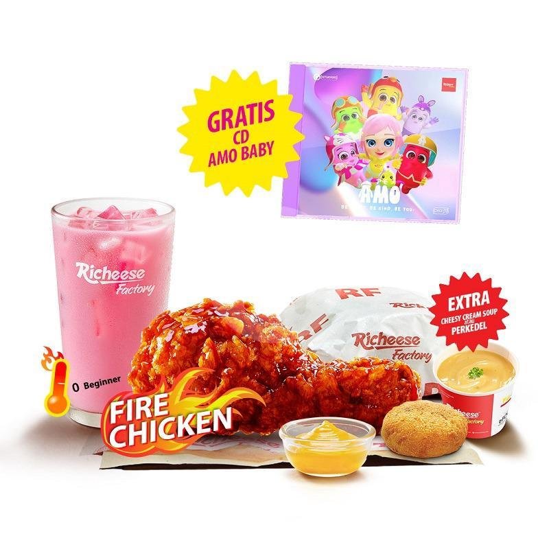 Combo 1 CD Amo Baby Fire Chicken menu Richeese Factory, Cilacap