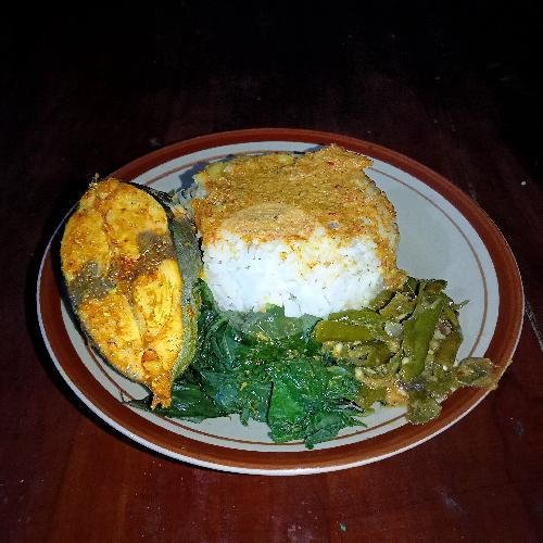 Nasi Rendang menu Rumah Makan Padang Sabar Jaya, Karanganyar Kota