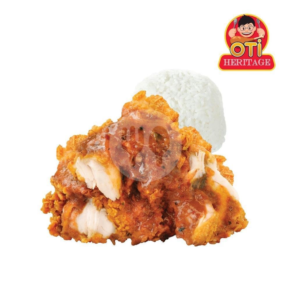 Panas Geprek 2 Sambal Kacang menu Oti Fried Chicken, Kranggan