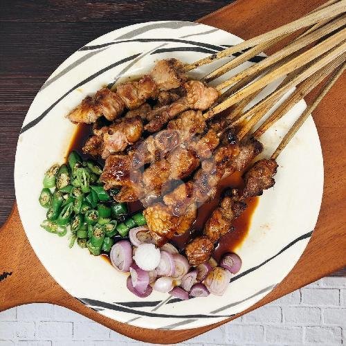 Sate Kambing Polos Bumbu Kacang (1 Porsi 10 Tusuk) menu Sate Jaya Agung Lamongan, Wahid Hasyim