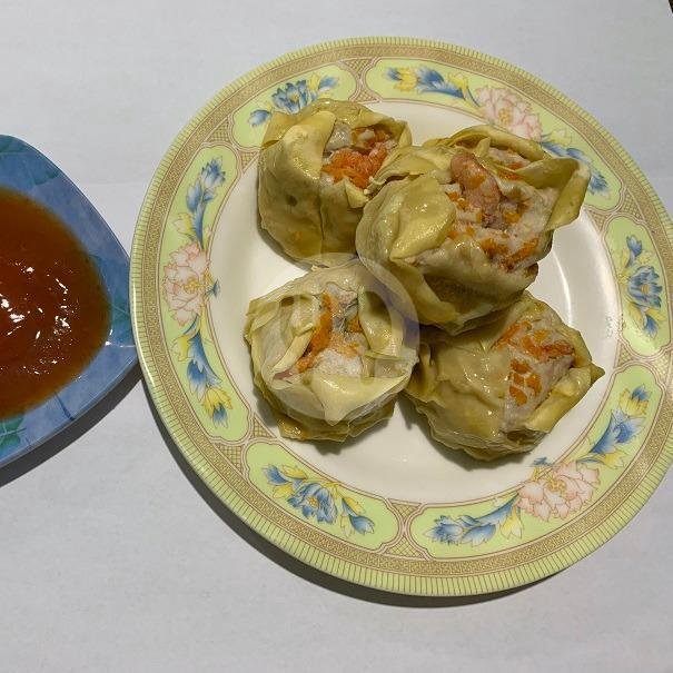 Yenbie Babi+Udang+Ikan (sudah campur jadi 1, frozen), harga per biji menu Ote-Ote Porong Yang Asli, Muka Pasar Porong