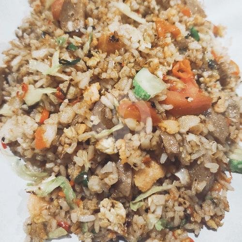 Nasi+Ayam Suwir Merah menu Kedai Biru Abah Asep, Sukahaji