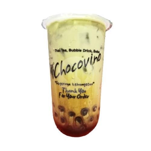 Pisang Crispy Green Tea menu Thai Tea Bubble Drink Boba Chocovino, Kopo