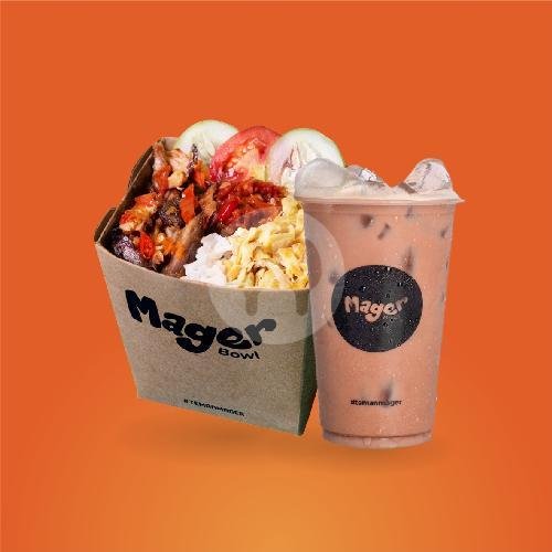 Chicken Blackpepper + Fresh Milk Original menu Mager Bowl, Hayam Wuruk