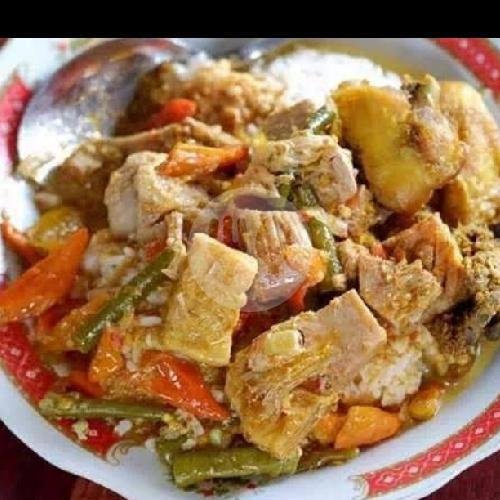 Nasi Pecel Reg (Nasi Pecel+Tempe) menu Pecel Rawon Warung Vindi ,Bululawang