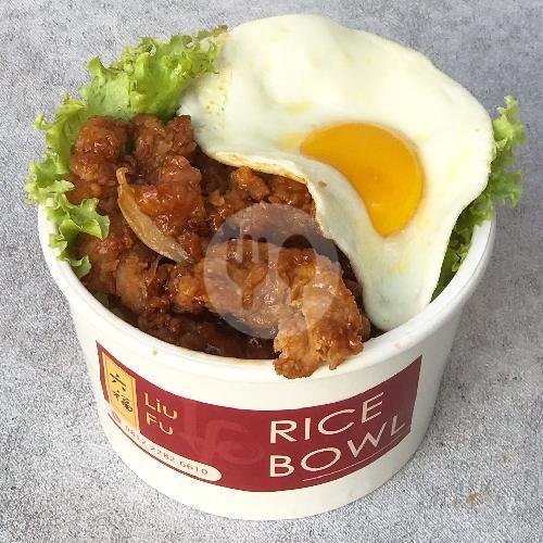 Ayam saos Naga with Egg - Rice Bowl menu Liu Fu, Manyar Kertoarjo