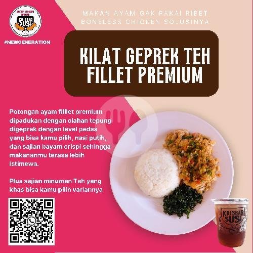 Kilat Geprek Susi Fillet Premium menu Krisbar Susi Krispi Bakar dan Susu Sirup, Pandega Martha