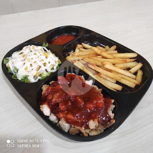 Chicken Salad Bento + French-Fries menu Geprek Bento, Slawi