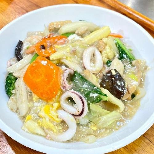 Mie Siram Seafood menu Bakso Loncat, Pasar Baru