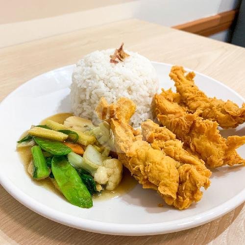 Nasi + Ayam Tepung Original + Capcay menu BAKSO MALANG PODOMORO