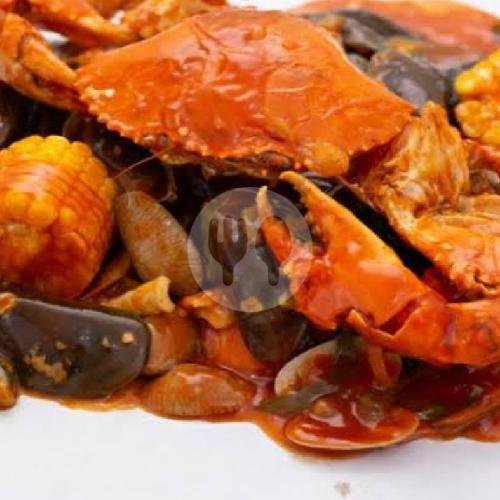 Paket Mix Sea Food Dan Lalapan Lada Hitam Kepiting 1-ayam-cumi-udang-kerang menu Lalapan Bismillah Seafood, Lowokwaru