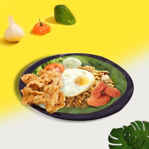 Nasi ekstra dobel kulit menu Raja Nasi Kulit, warung omah 21