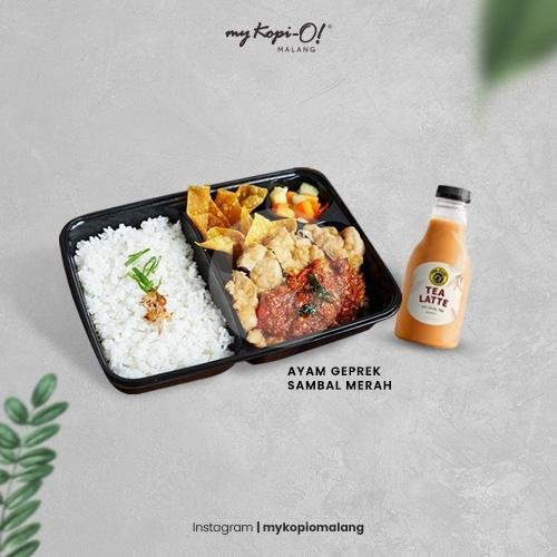 Bento Ayam Sambal Matah + Latte 250 ml menu My Kopi-O Indonesian Bistro Malang