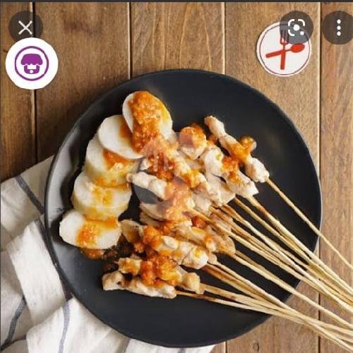 Sate Ayam Bumbu + Lontong menu Sate Ca' Aziz, Komplek Angkasa Pura