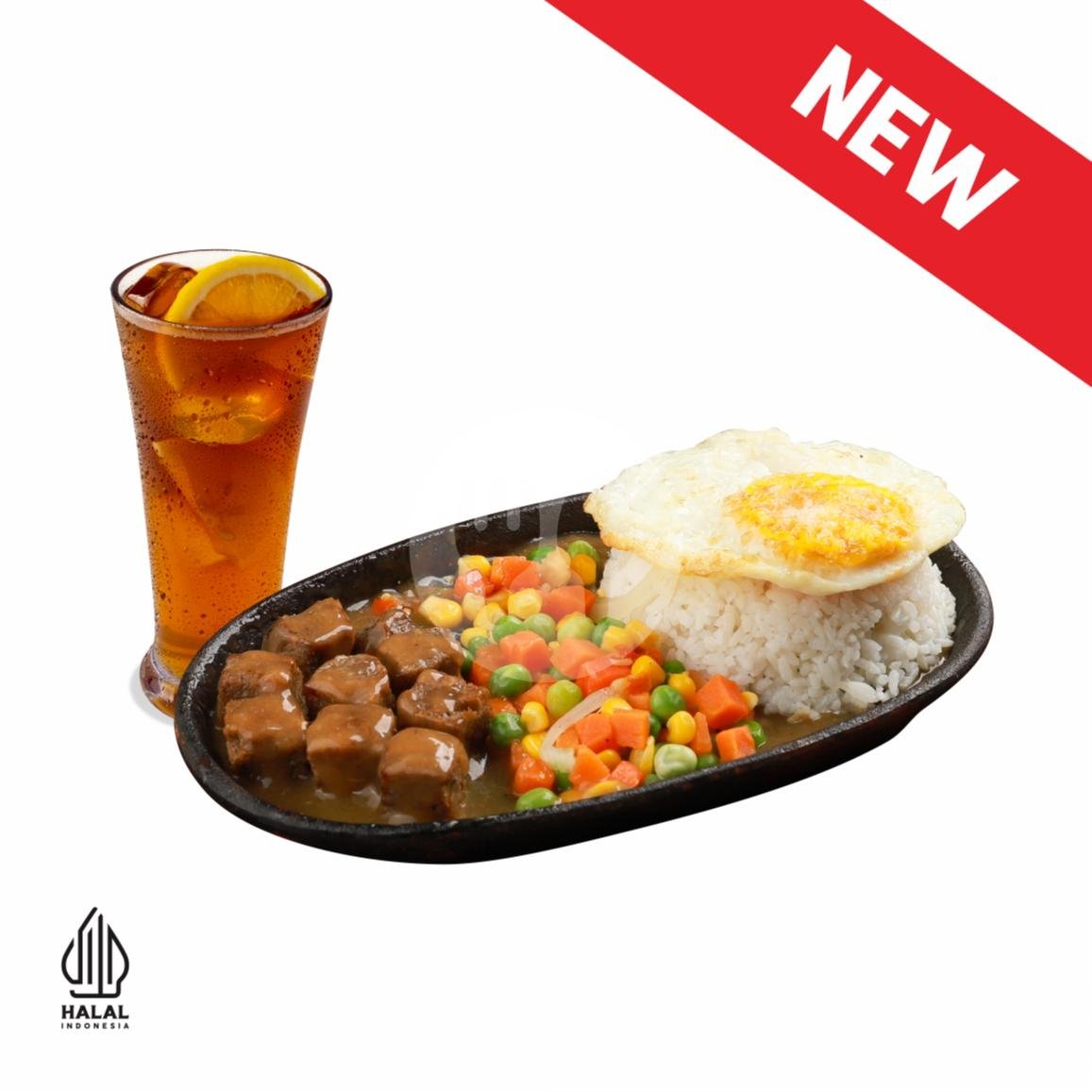 Super Box + 4 Lemon Tea menu Waroeng Steak And Shake, Padang