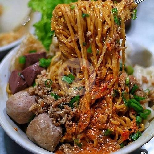 Mie Ayam Pangsit Rebus (Porsi Jumbo) (Yamin / Bangka) + Gratis Aqua Gelas menu Mie Ayam Bangka Merry, Pasir Gunung Selatan