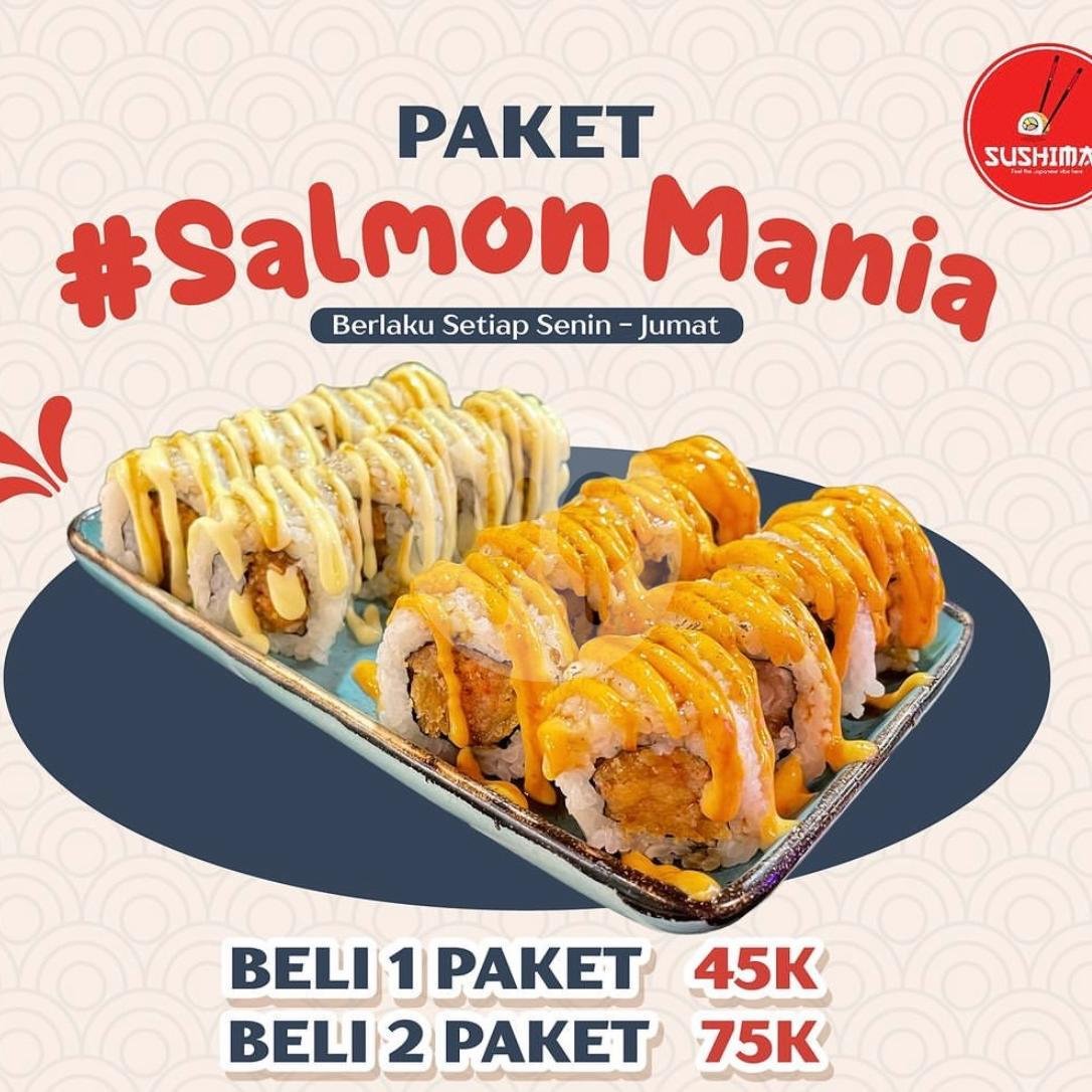 Paket Salmon Mania 2 menu Sushimas, Tengah Raya