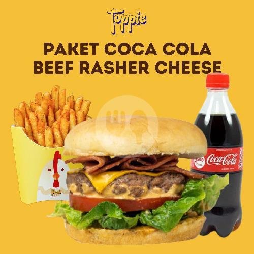 Paket Lemon Tea Truffle Burger menu Toppie Burger, Sukajadi