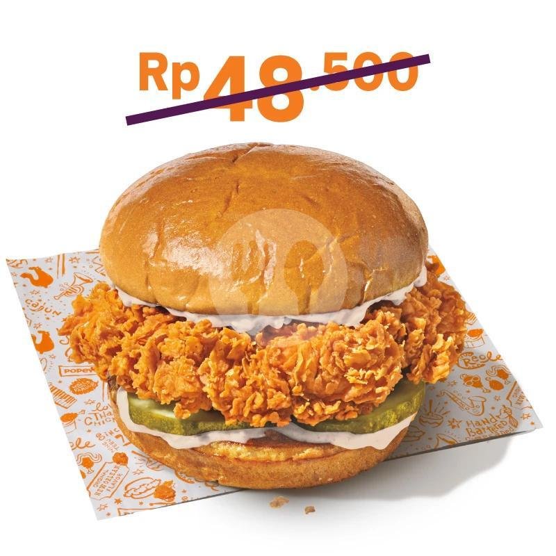 Poppin Classic Chicken Cheese Sandwich menu Popeyes Chicken, Lenteng Agung