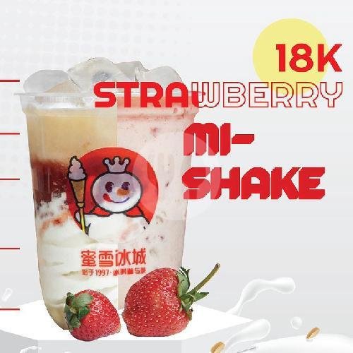 Strawberry Lucky Sundae menu Mixue Gunungjati, Klayan