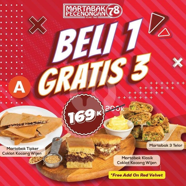 Bayar 1 Dapat 3 Paket B menu Martabak Pecenongan 78, Medan Satria