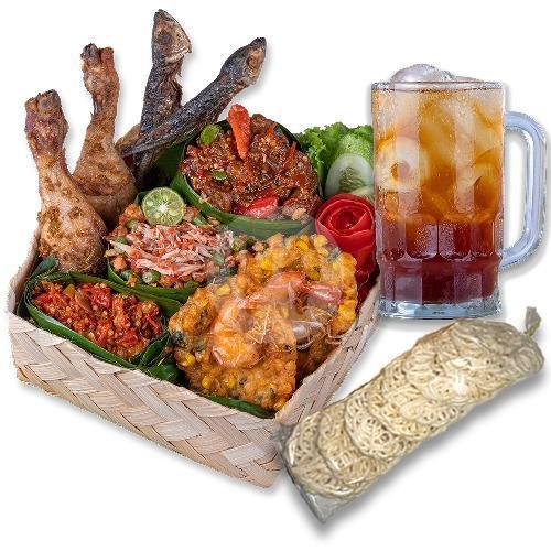 Sego Besek Krengsengan Daging 4-5pax + Minum+kerupu menu Sego Sambel Cak Uut, Sukun