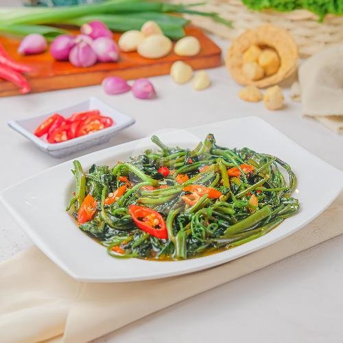 Kangkung Polos menu Seafood Abah Laut, Somawinata