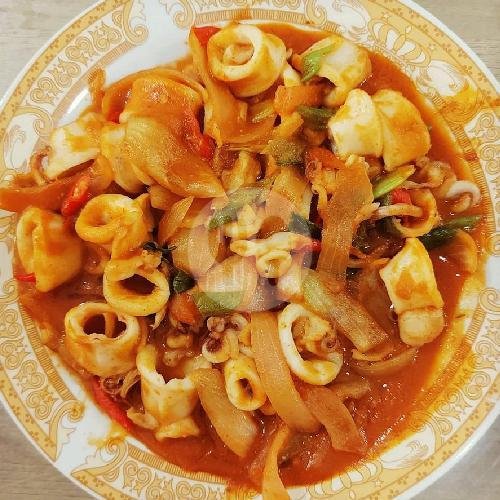 Cumi Saus Padang menu Nyonya Krabs Seafood, Ngadiluwih