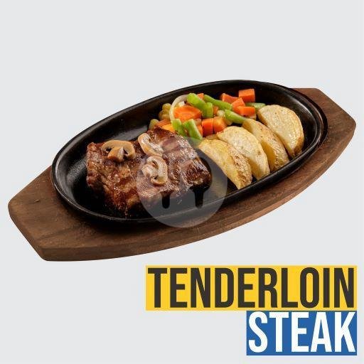 Chicken Steak (Saus Pilihan Brown sauce/bbq/blackpepper) menu Kampoeng Steak, Tidar Raya