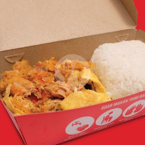 Nasi Ayam Geprek + Tumis Sayur menu Ayam Geprek Bebas, Gegerkalong Girang