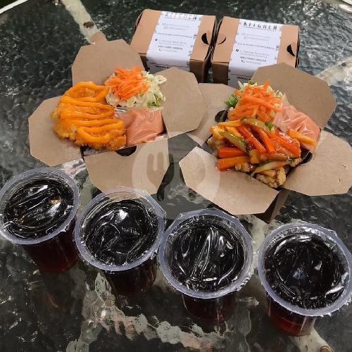 4 Rice Box Shortplate Beef + Es Teh menu The Kitchen Coffee & Resto, Ngesrep Barat 3 No 50