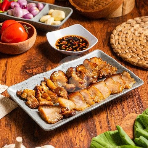 Nasi Babi Kemangi Pedas menu Sate Babi Klenteng, Oro Oro Dowo