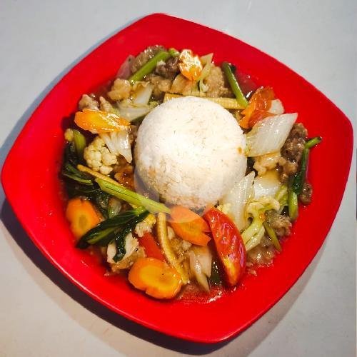 Nasi Ayam Saos Padang menu Nasi Goreng Mledak, Taman Radio Dalam