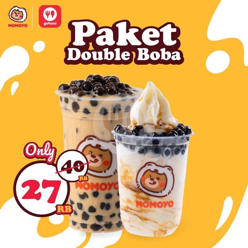 Paket Double Boba menu Momoyo Ice Cream Benhil, Tanah Abang