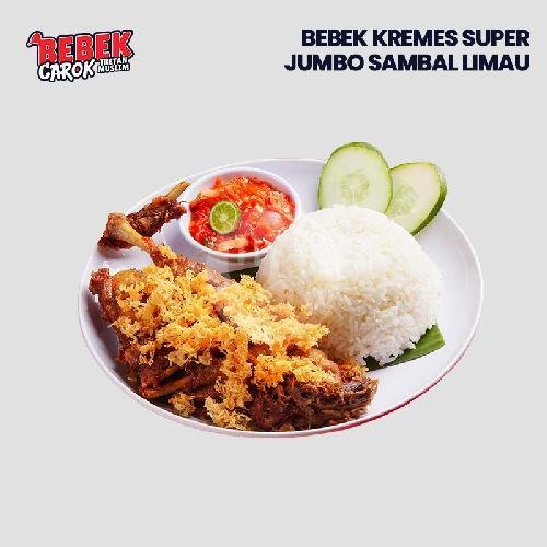 Bebek Jumbo Kremes Sambal Limau menu Bebek Carok, Manyar