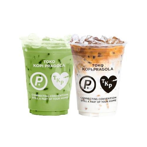 1 Iced Matcha Latte +1 Creamy Vanilla Latte menu Toko Kopi Pragola, Pleburan