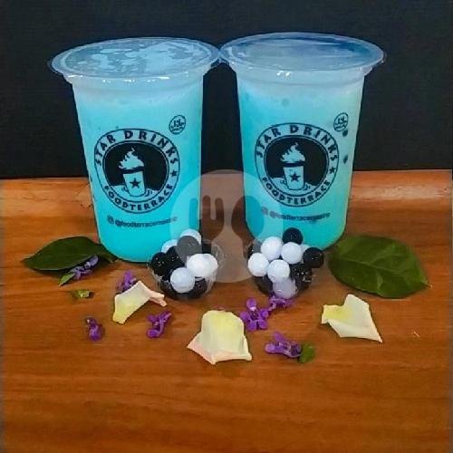 BUY 1 GET 1  MILKSHAKE VANILLA BLUE GRATIS Boba Jelly menu Es Teler 99 Food Terrace