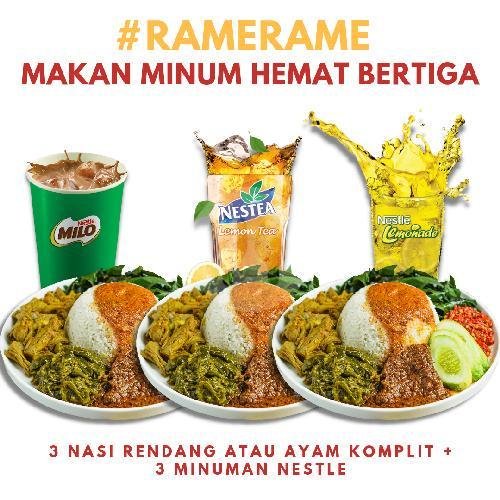 Makan + Minum Hemat BerTiga menu Nasi Padang Andi Mulya, Panyileukan