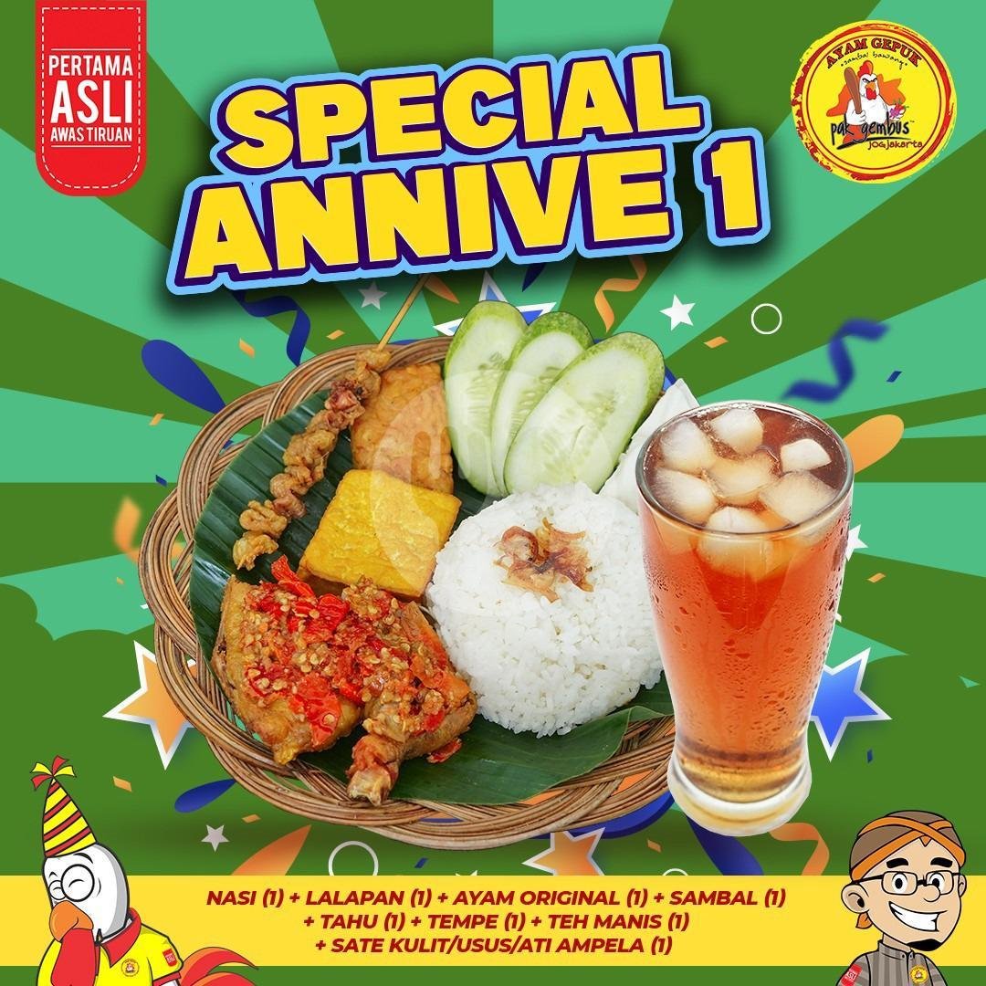 Special Annive 2 menu Ayam Gepuk Pak Gembus, Bhayangkara