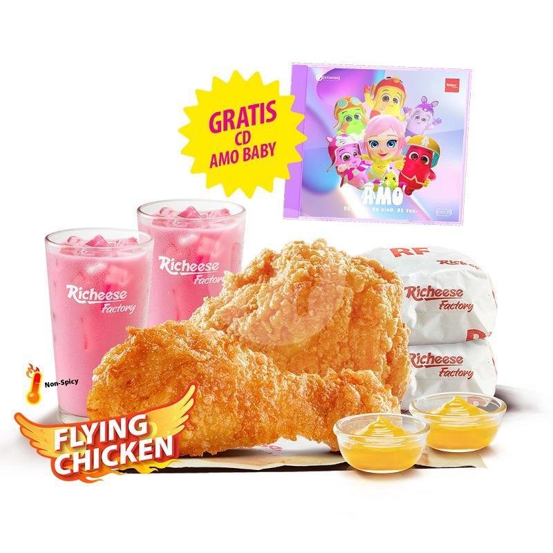 Combo 2 CD Amo Baby Richicken menu Richeese Factory, Spazio